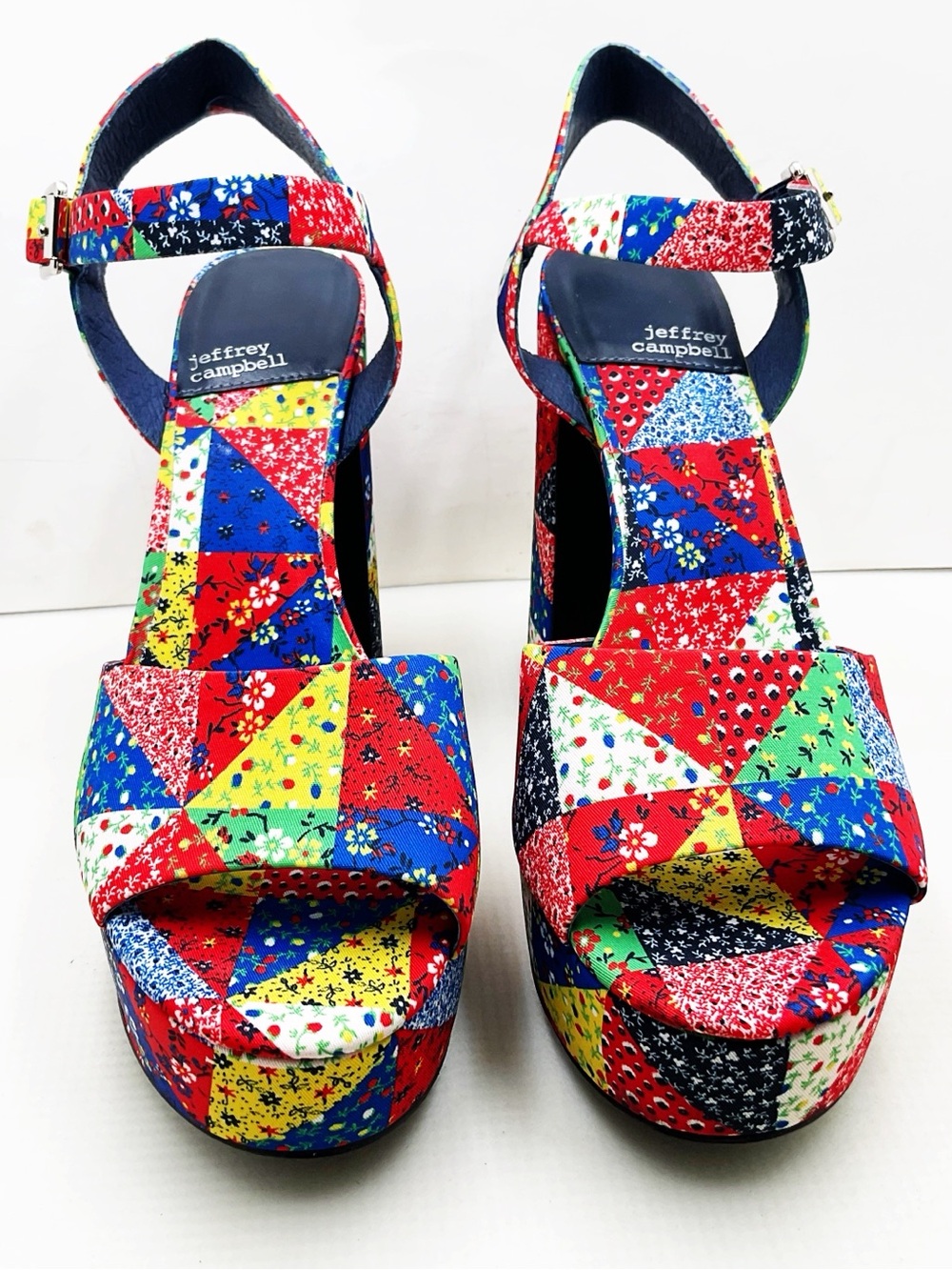 {Jeffrey Campbell} Summers Patchwork Platform Sandals - Picture 7 of 14